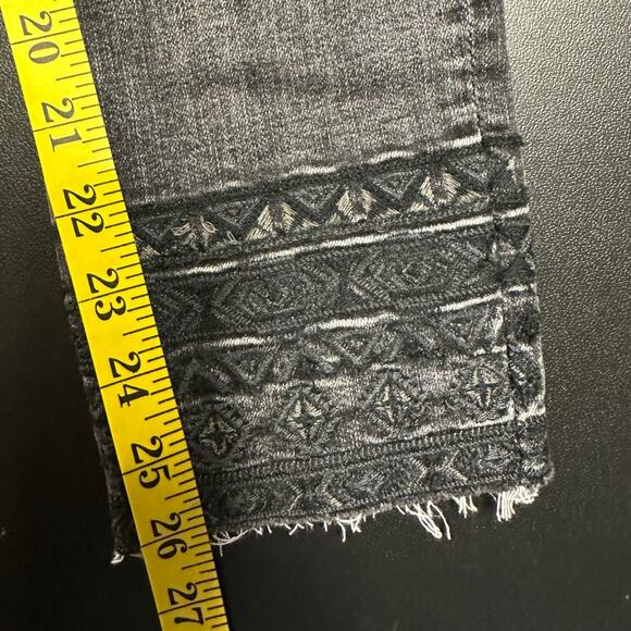 Dritwood Black Wash Western Embroidered Jackie Raw Hem Jeans Size 26 - Picture 8 of 8